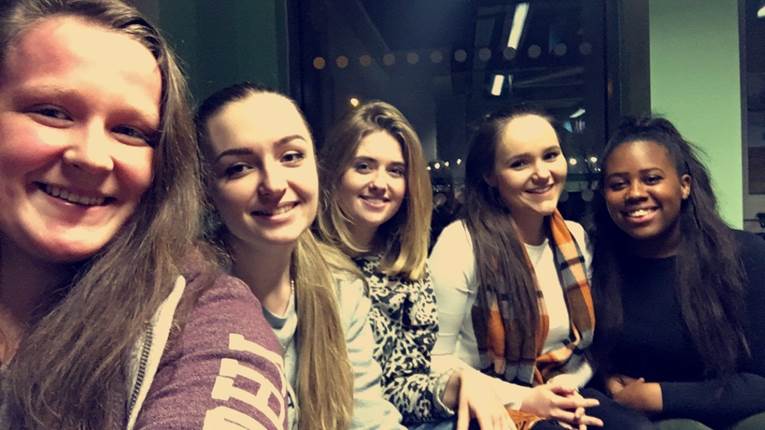 We are your Victoria Halls Residents’ Association committee, also known as RAs. From left to right we are Emma, Rachel, Ellen, Lisa and Dejan 