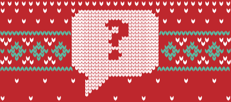 a graphic in the style of red stitching with a question mark