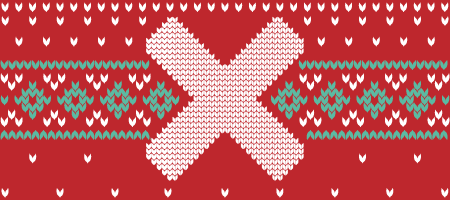 a graphic in the style of red stitching with a cross