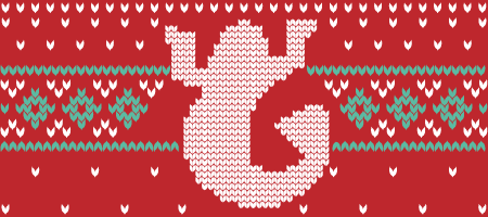 a graphic in the style of red stitching with a mermaid