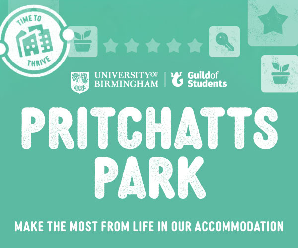 An green background with the words Residence Life Accommodation Pritchatts Park in the middle, with the caption underneath that says Make the most from life in our accommodation