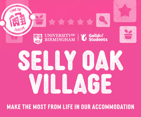 A pink background with the words Accommodation Selly Oak in the middle, with the caption underneath that says Make the most from life in our accommodation