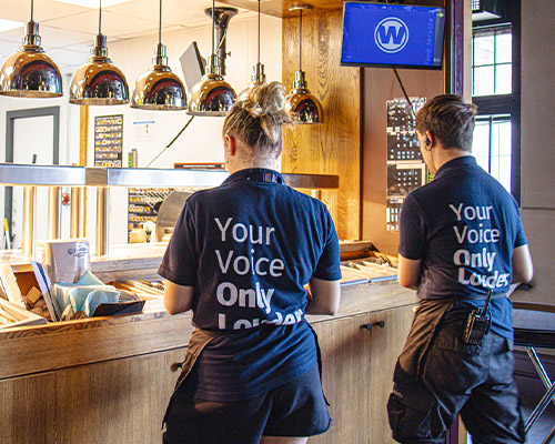An image of student staff working