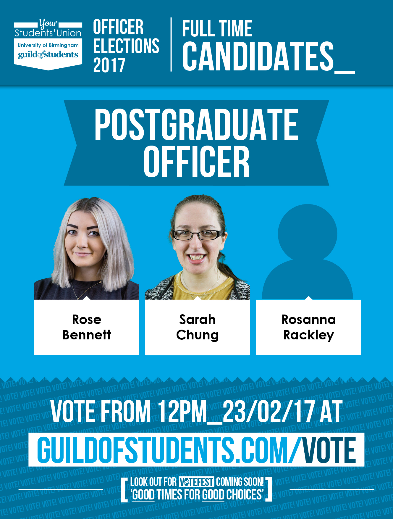Guild Elections 2017 - Full Time Candidates - Postgraduate Officer
