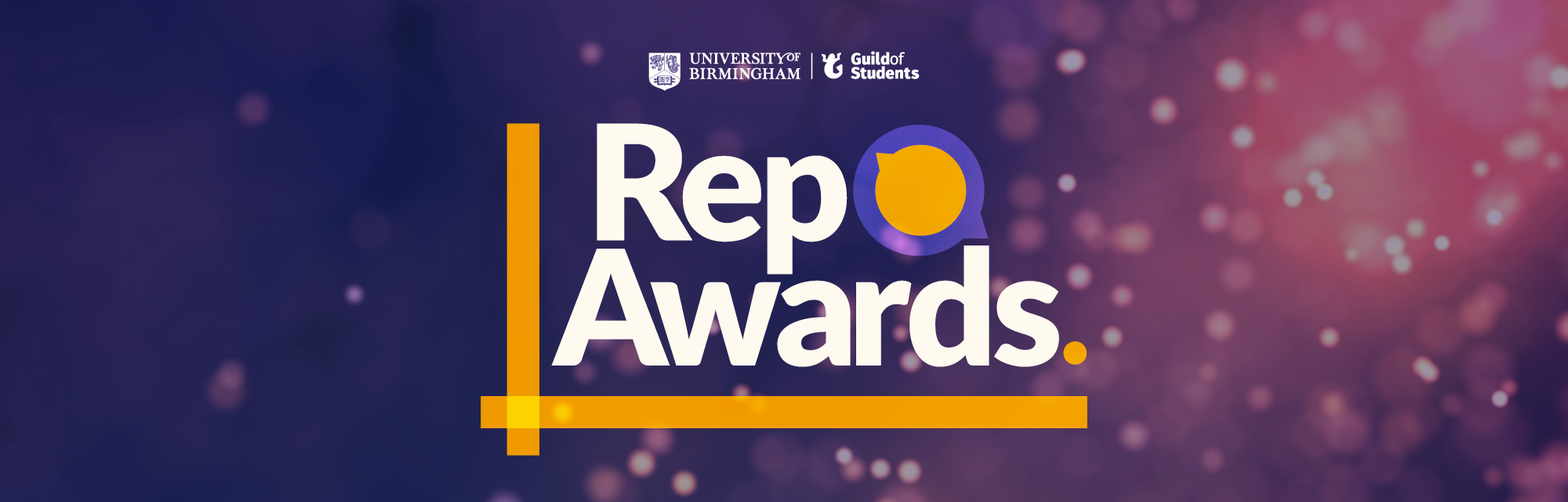 A purple background with the words Rep Awards