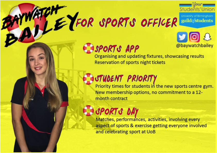 Helena Bailey - Sports Officer 2017-18 Manifesto
