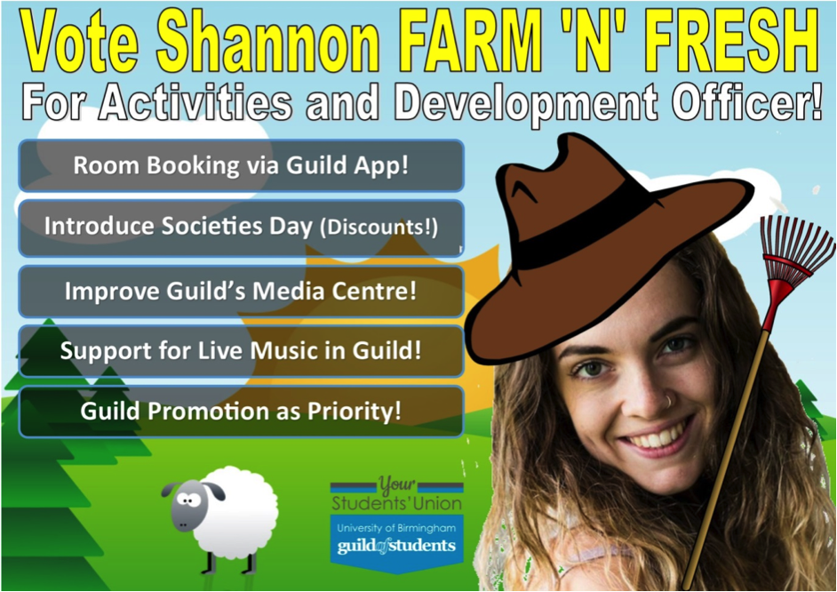 Shannon Farmer - Activities & Development Officer Manifesto 2017-18