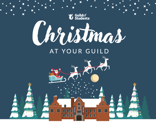 a christmas related graphic with snow with Christmas at your Guild