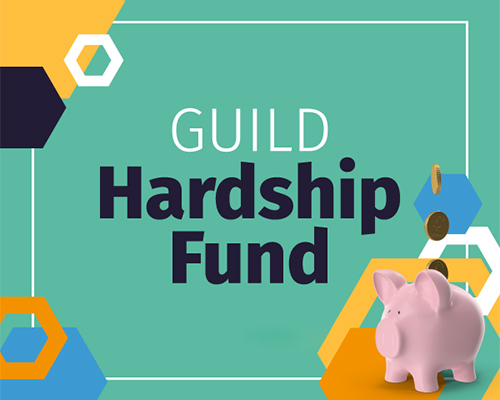 a graphic of the Guild Hardship Fund logo