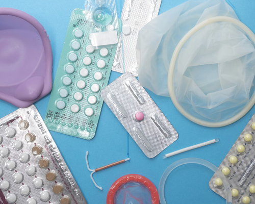 a photo of multiple contraceptive items