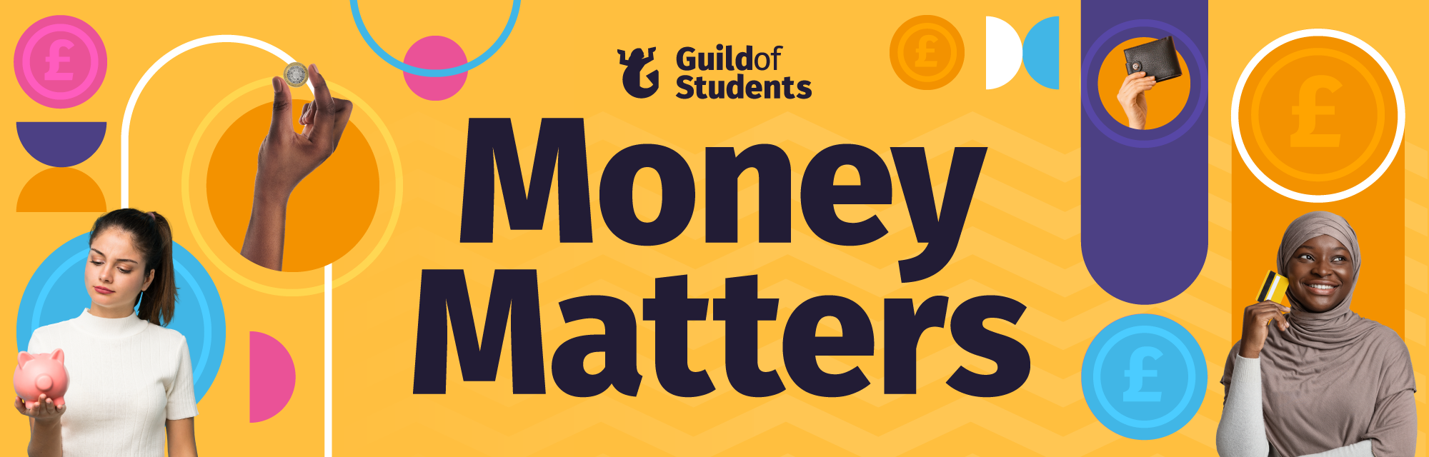Yellow background with the words Money Matters