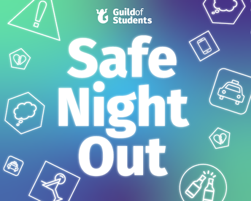 a graphic with the words Safe Night Out in the middle
