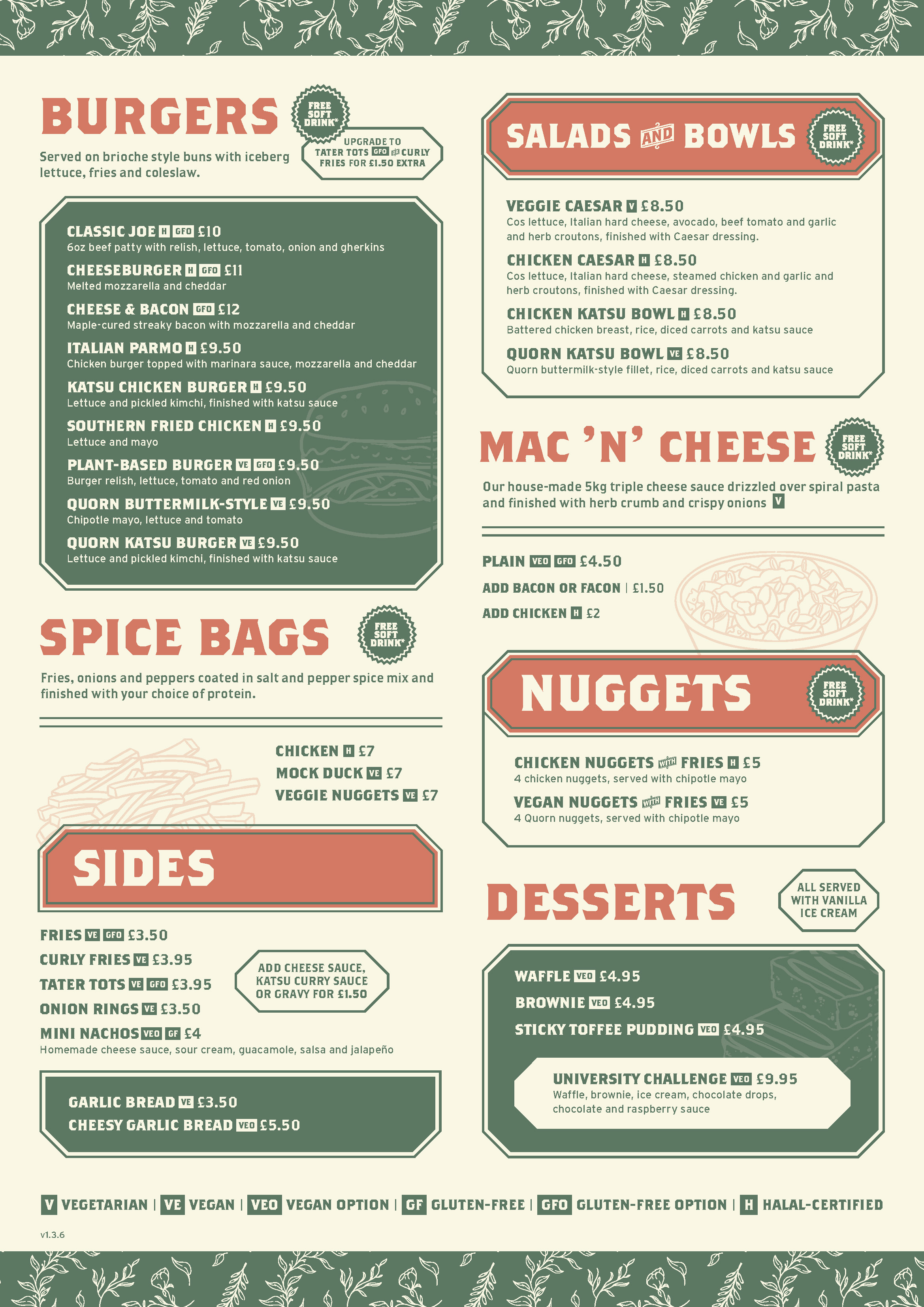 Joes Food Menu Page 2