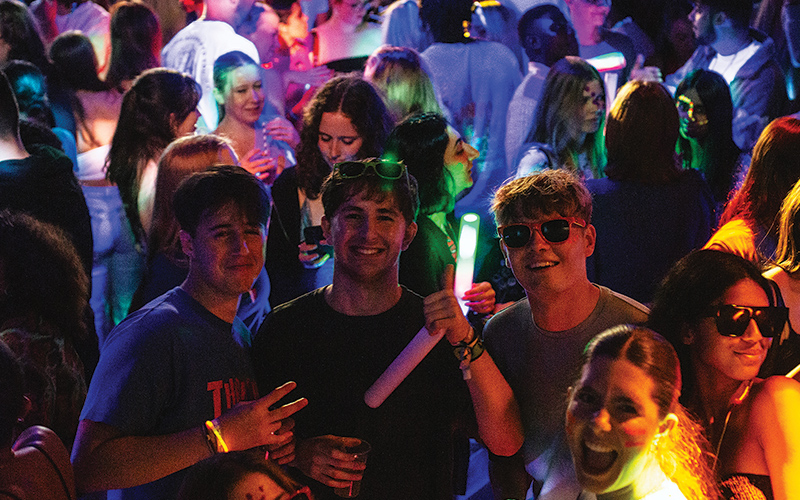 students dancing at a club night