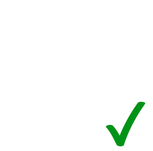 Official event stamp with a tick