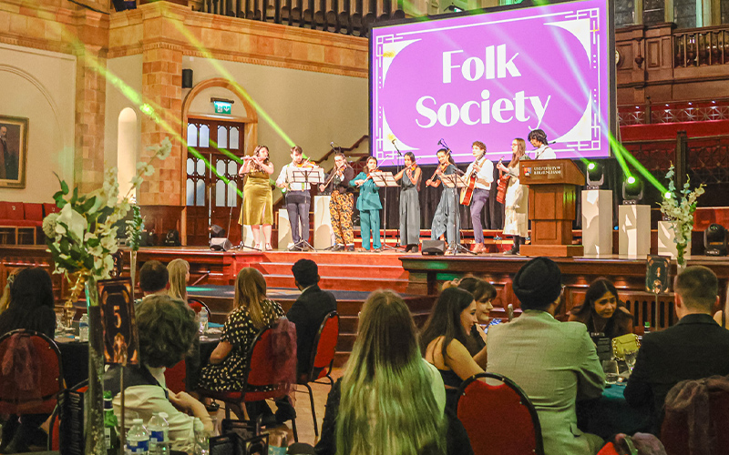 students perfomaing on stage at Guild Awards